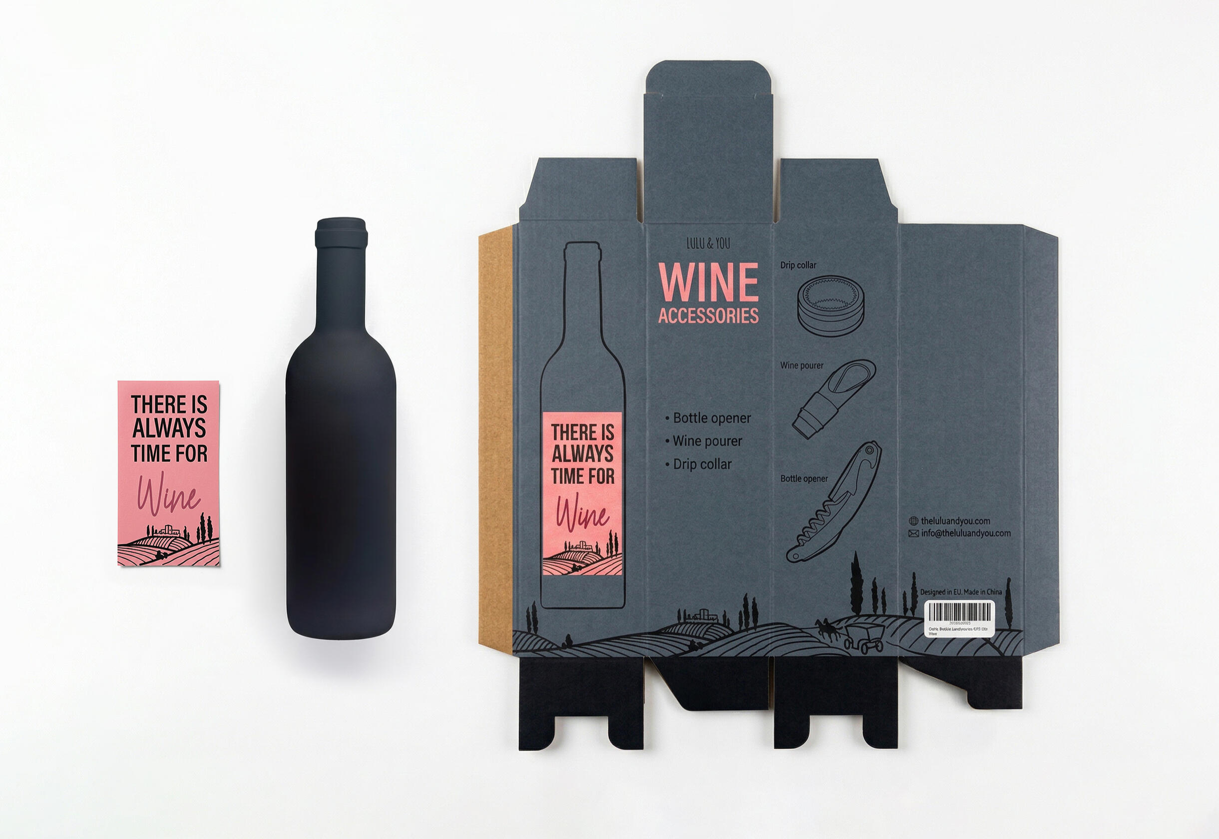 label wine bottle opener set packaging