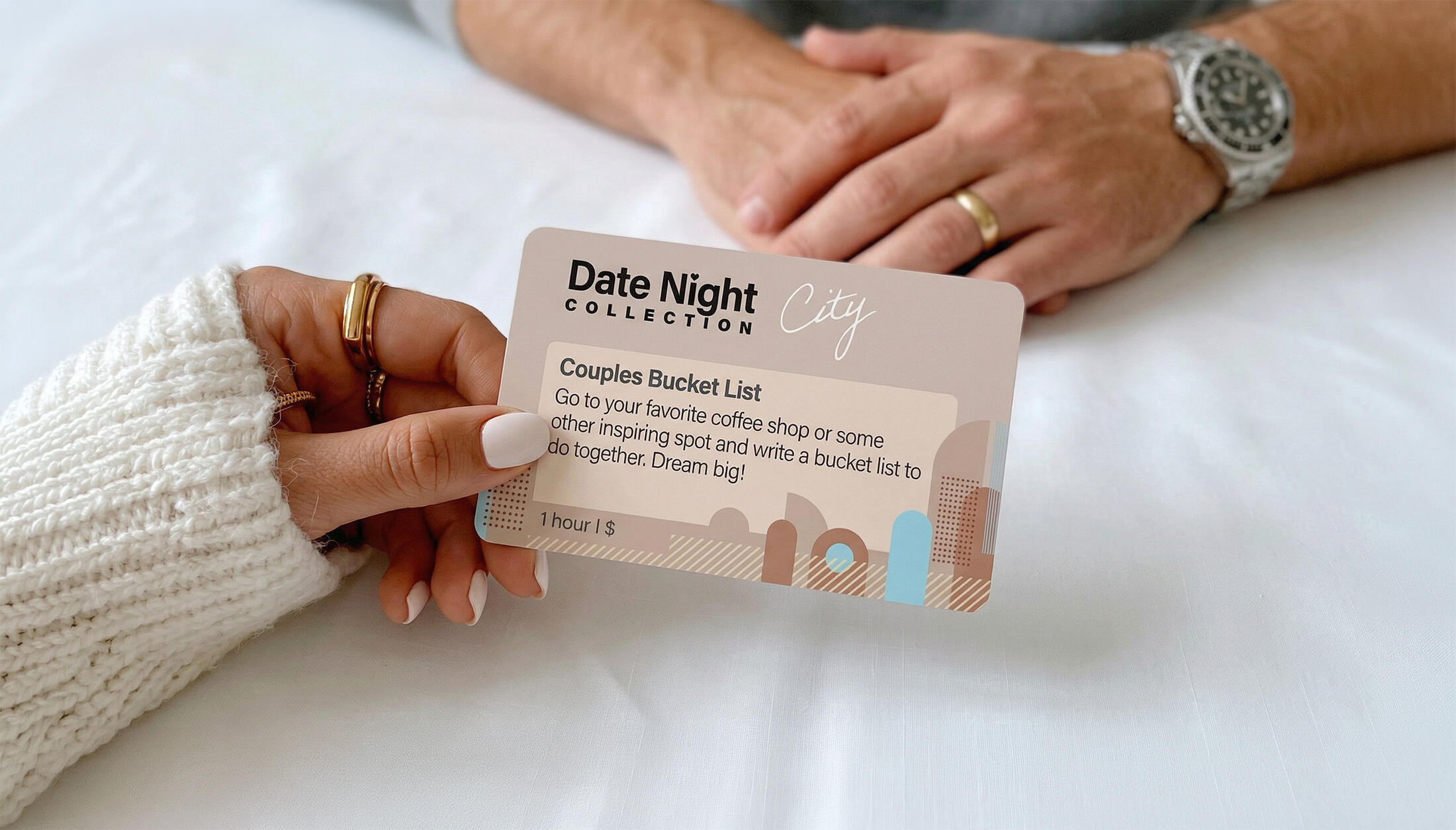 date night idea scratch off cards, packaging design
